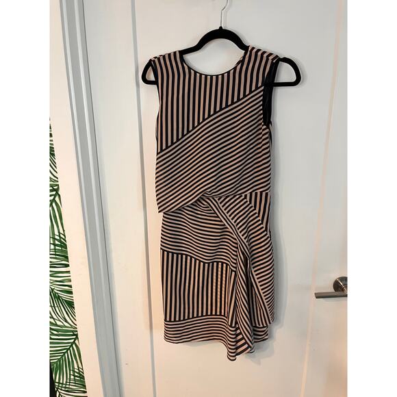Reiss Sienna Printed Stripe Sleeveless Mini Dress Size 4 - Picture 4 of 10
